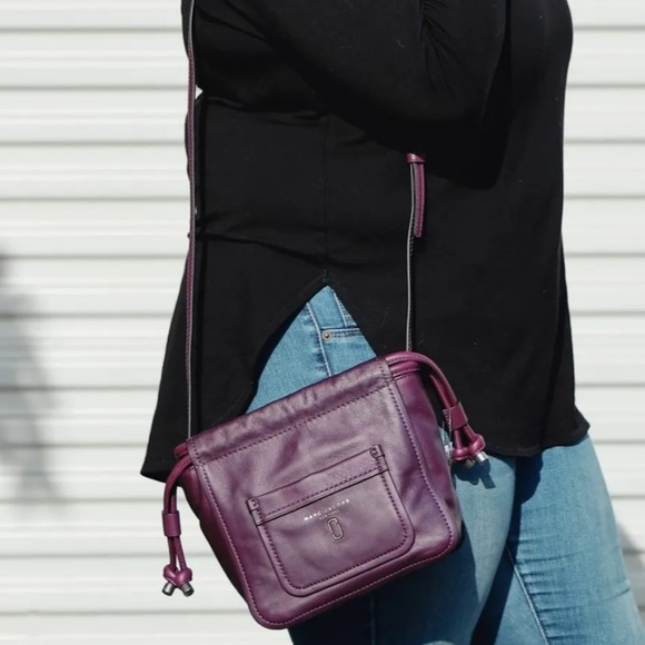 NWOT Marc Jacobs Tied Up Leather Drawstring Bag in Violet Purple - Picture 8 of 12